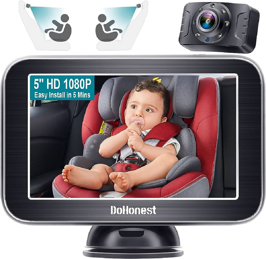 Luckview BM1 Baby Car Camera, 5'' 1080P Mirror Monitor with IR Night V