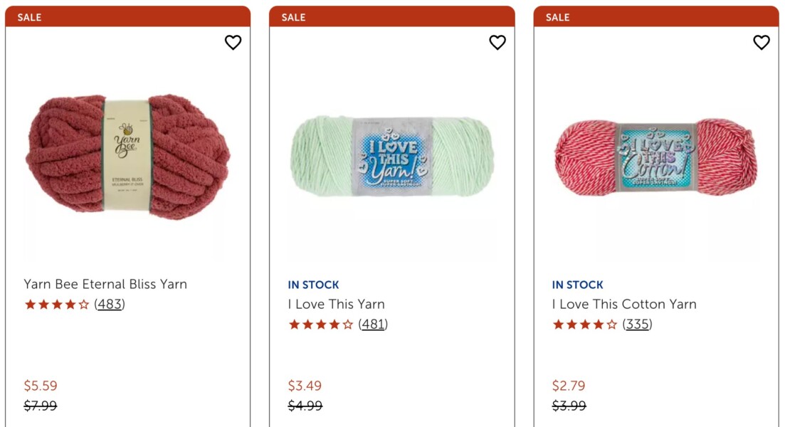 Hobby Lobby yarn clearance deals 