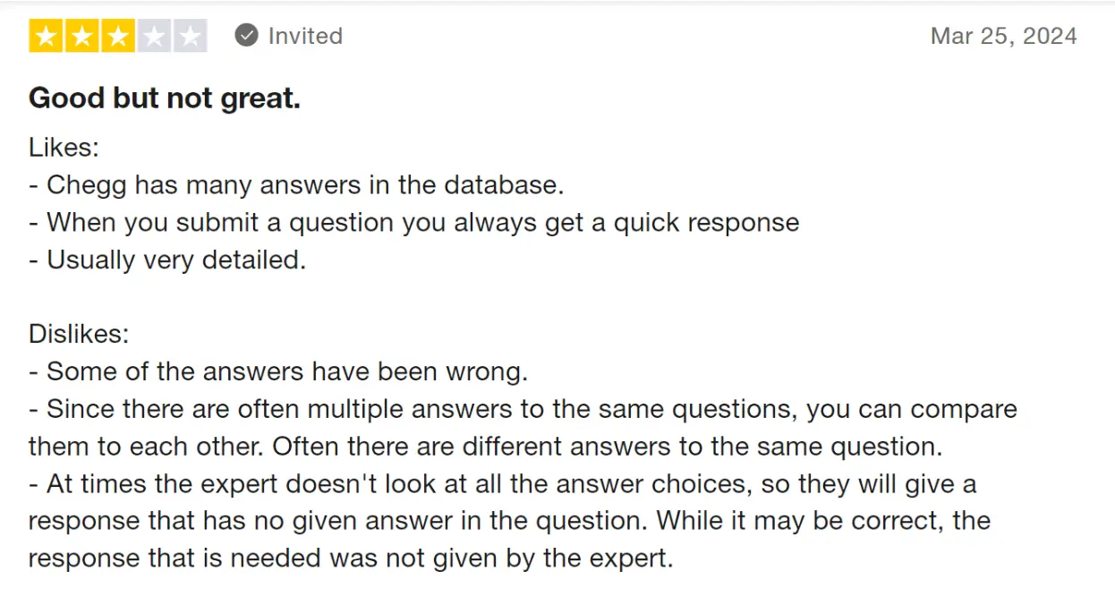 chegg reviews 