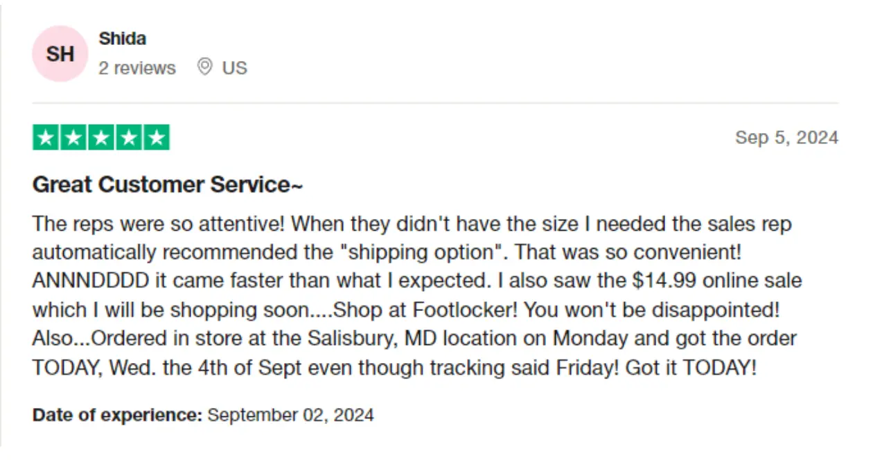 foot locker reviews