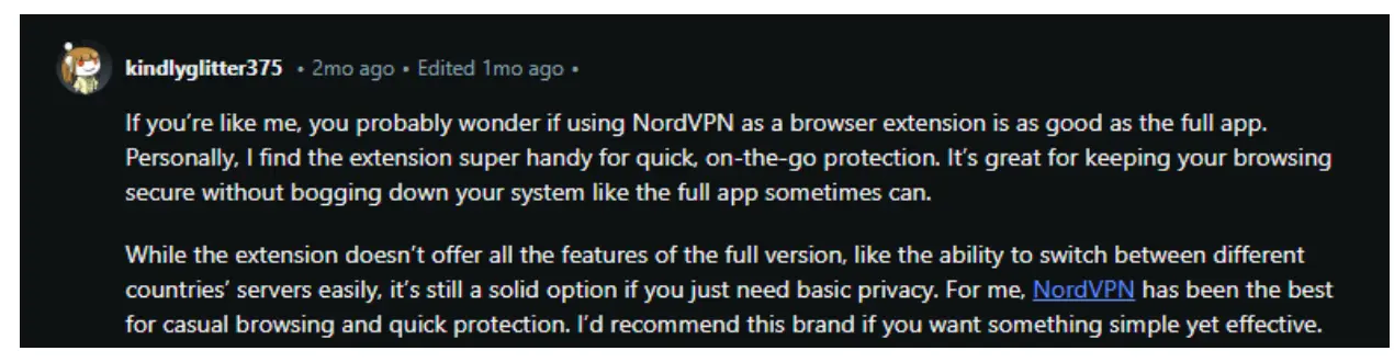 nordvpn extension reviews