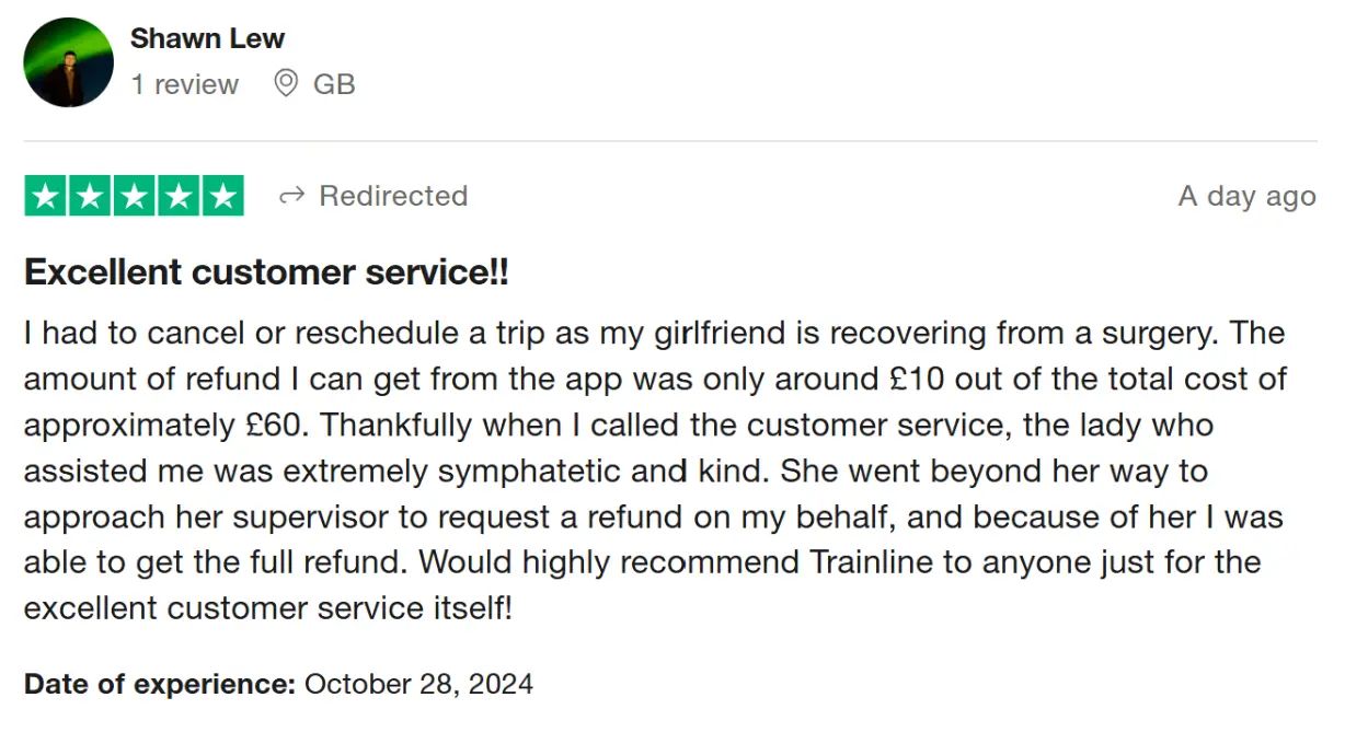 shawn's trainline reviews 