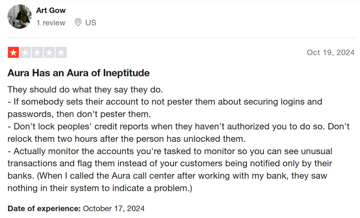 aura customer reviews