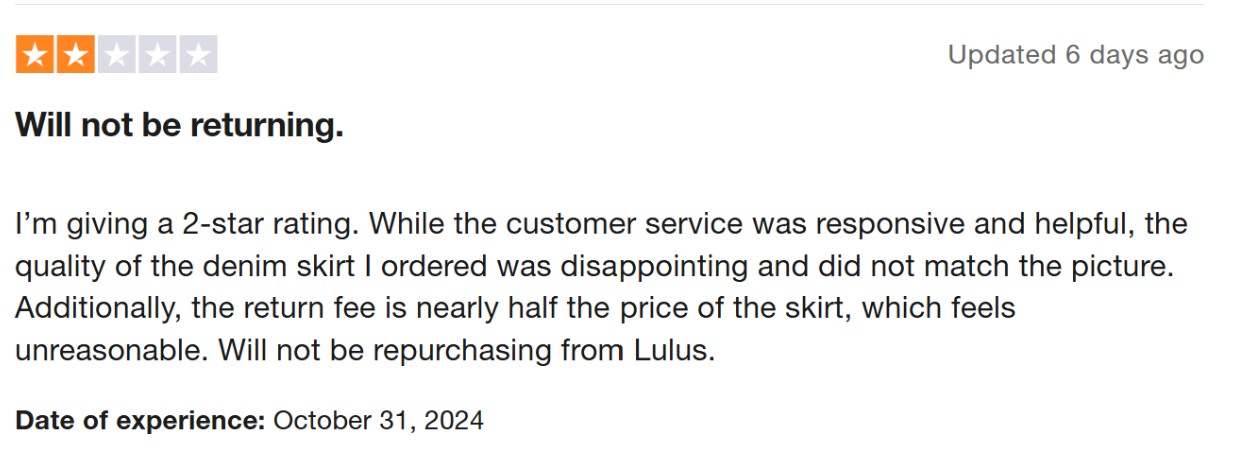 lulus reviews 